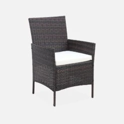 Salon De Jardin Résine Tressée 4 Places Couleur : Marron / Ecru 11 Salon De Jardin Résine Tressée 4 Places Couleur : Marron / Ecru -Mobilier de maison wk3109lqbn 88500309dfb6fe0f028763d47f277f56