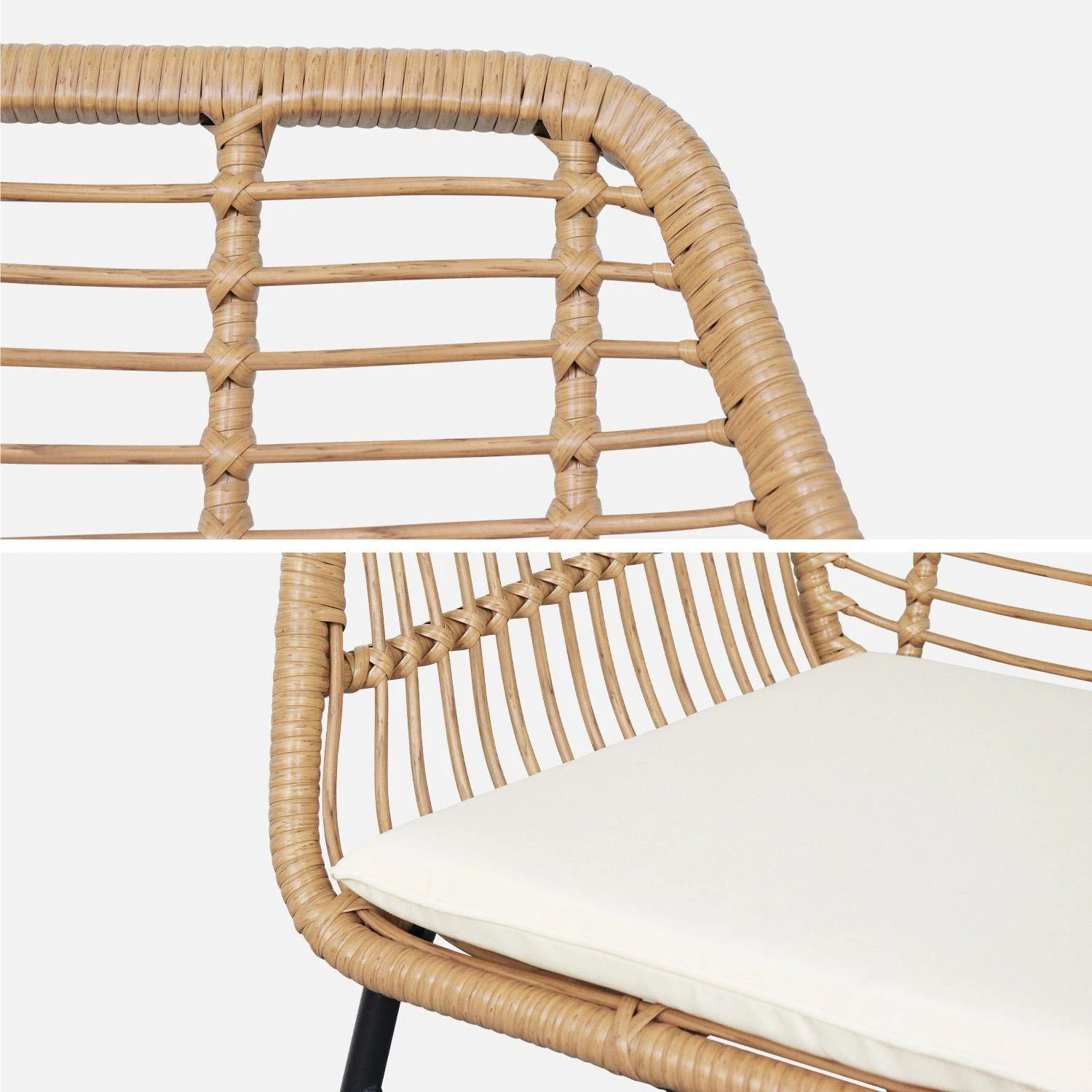 Salon De Jardin Résine Effet Rotin Et Métal 4 Places 7 Salon De Jardin Résine Effet Rotin Et Métal 4 Places – Image 7