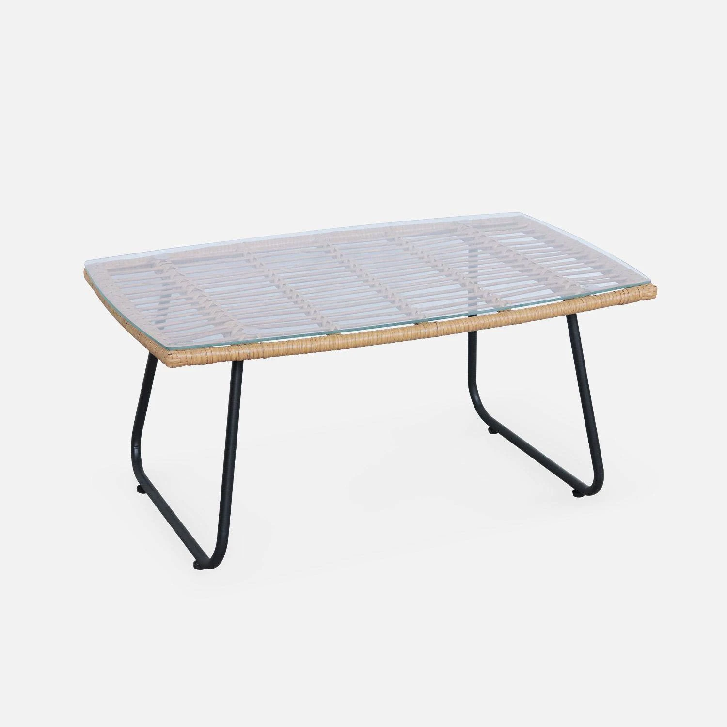 Salon De Jardin Résine Effet Rotin Et Métal 4 Places 6 Salon De Jardin Résine Effet Rotin Et Métal 4 Places – Image 6