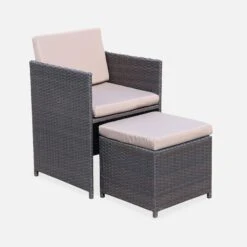 Table De Jardin Encastrable Résine Tressée, 12 Fauteuils Couleur : Marron / Taupe 8 Table De Jardin Encastrable Résine Tressée, 12 Fauteuils Couleur : Marron / Taupe -Mobilier de maison wkdgcube12chbn c9fbf3b9f12bdbacee4fc056972926a4