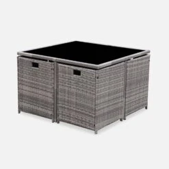 Table De Jardin Encastrable Résine Tressée, 8 Fauteuils Couleur : Nuances De Gris / Gris Chiné -Mobilier de maison wkdgcube8mxgy 3f71b60932d8e955f7791841088acbe9