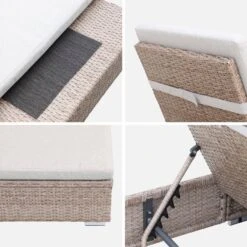 Bain De Soleil Résine Tressée, Polyester, Multi Positions 7 Bain De Soleil Résine Tressée, Polyester, Multi Positions -Mobilier de maison wkdlgenatbg 1519a1ed98c7a2745f7a27785b350483