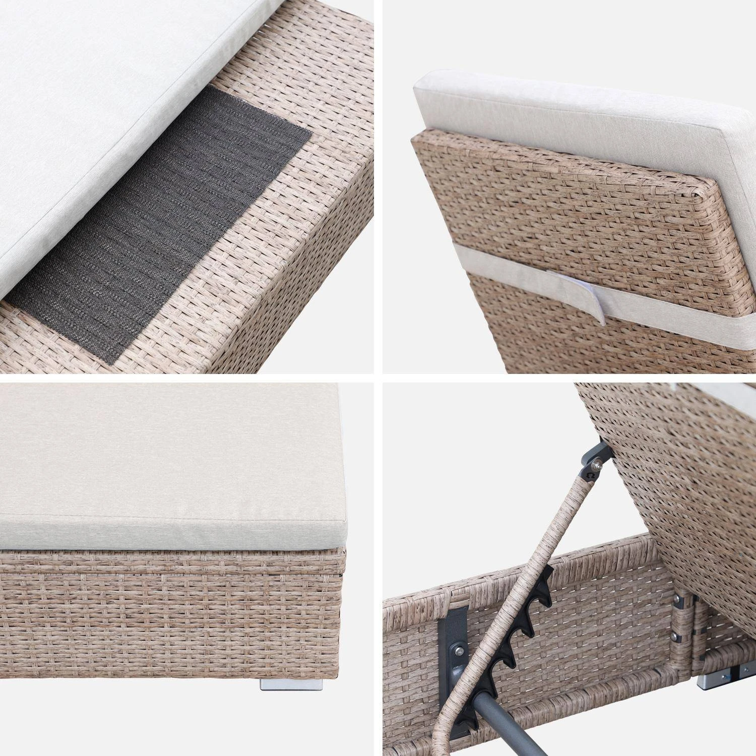 Bain De Soleil Résine Tressée, Polyester, Multi Positions 4 Bain De Soleil Résine Tressée, Polyester, Multi Positions – Image 4