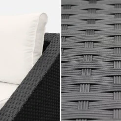 Salon De Jardin Triangle Résine Tressée 2 Places Couleur : Noir / Ecru -Mobilier de maison wktrianglebk 1fe6486fbdd33f1920e9b0047cf7ffec