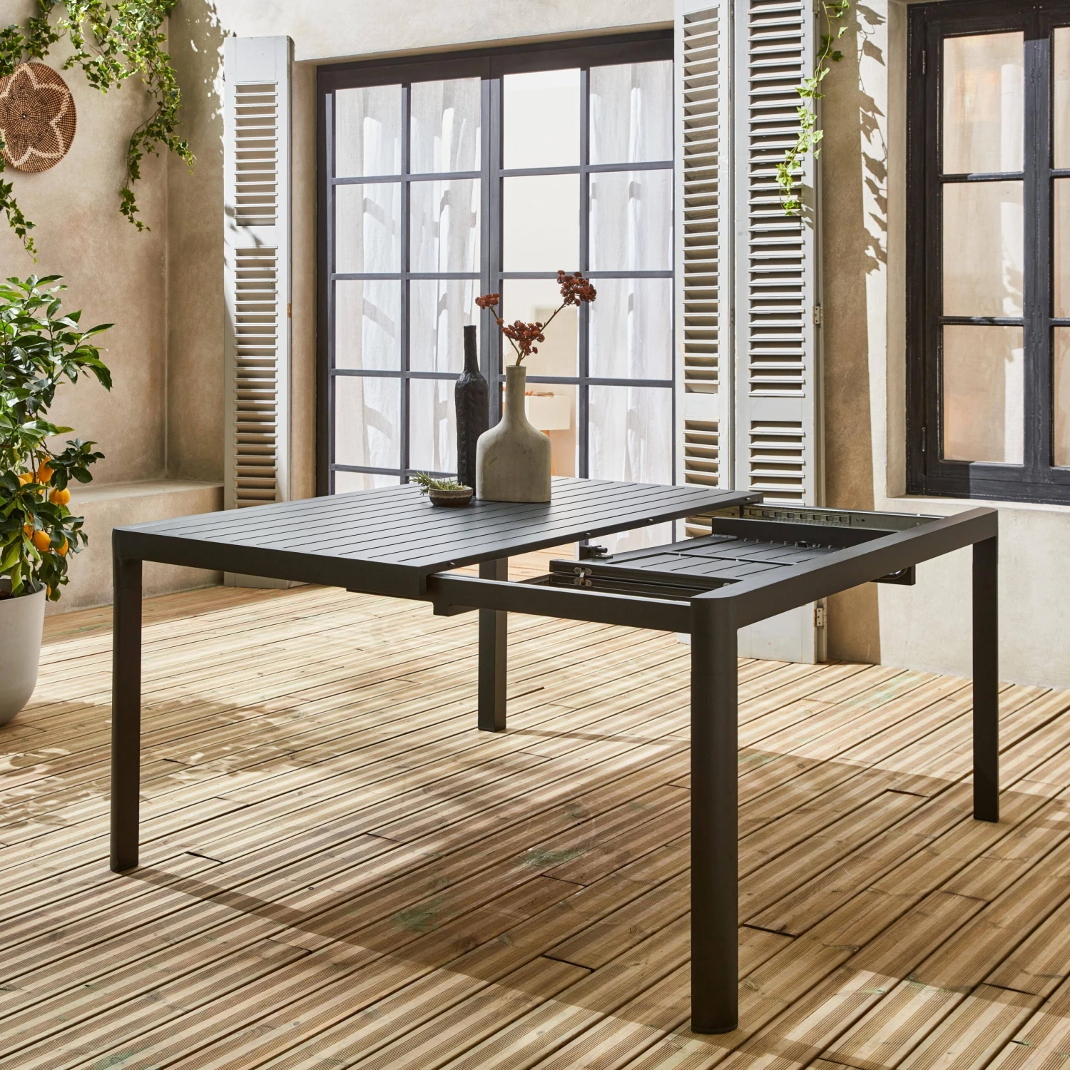 Table De Jardin Extensible Aluminium, 6 à 8 Places 2 Table De Jardin Extensible Aluminium, 6 à 8 Places – Image 2