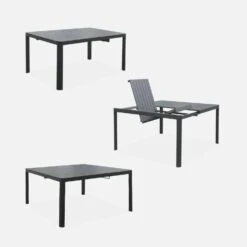 Table De Jardin Extensible Aluminium + 8 Fauteuils De Jardin Empilables Couleur : Anthracite / Gris Clair -Mobilier de maison xtafsq147r8gy cbd29d75d6ba5590948678709034d2d9