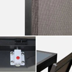 Table De Jardin Extensible Aluminium, 6 Chaises Couleur : Gris / Gris Taupe -Mobilier de maison xtp150r6co 07064a85a62a000725e8893aa0a565c7