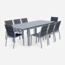 Table De Jardin Extensible Aluminium 8 Places Couleur : Gris -Mobilier de maison xtsaf245tblat 5826fed821dbda8ec3f91791dc8c6e0c