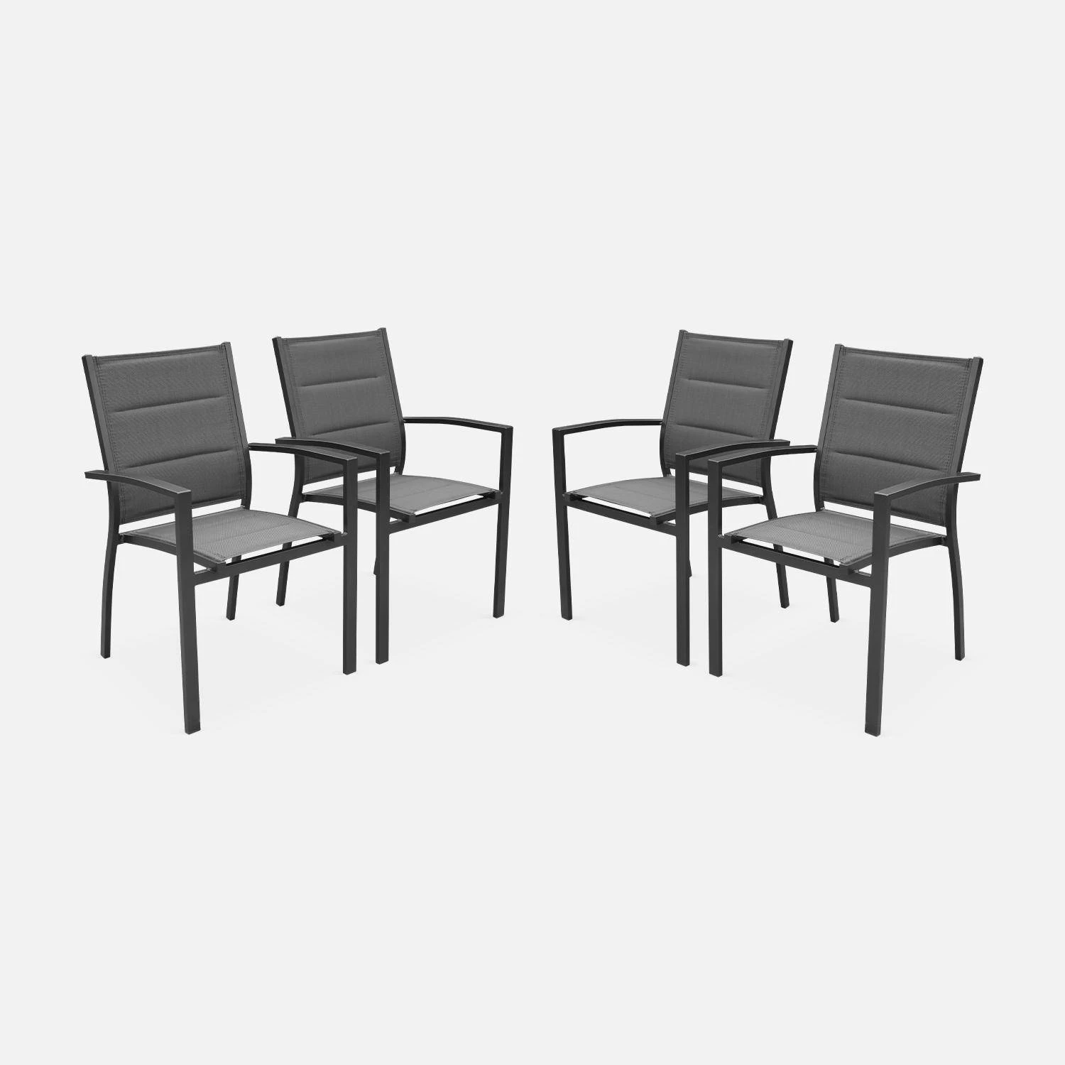 Lot De 4 Fauteuils En Aluminium - Chicago 1 Lot De 4 Fauteuils En Aluminium - Chicago