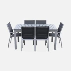 Table De Jardin Extensible Aluminium, 6 Chaises Couleur : Gris / Gris Foncé 10 Table De Jardin Extensible Aluminium, 6 Chaises Couleur : Gris / Gris Foncé -Mobilier de maison xtsafm210r6at 0afa6fb1263686a02258fa736c7eaebc